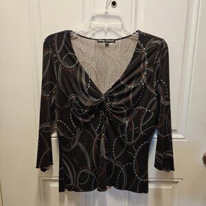 Simply Irresistible 3/4 Sleeve Multi Colored Blouse- Size Large